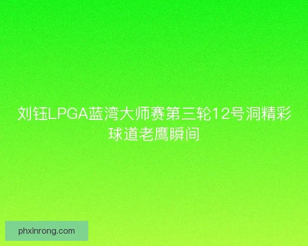 刘钰LPGA蓝湾大师赛第三轮12号洞精彩球道老鹰瞬间
