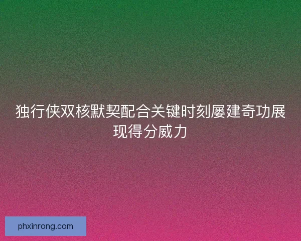独行侠双核默契配合关键时刻屡建奇功展现得分威力